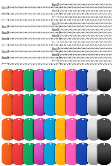 Laser Engraved Aluminum Tags - 100 Pack